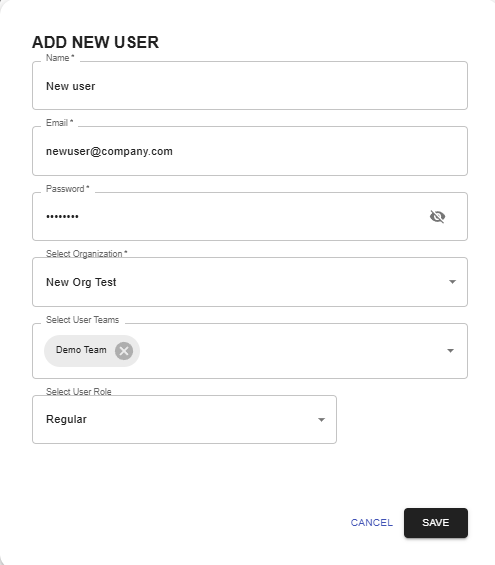 User Management Interface