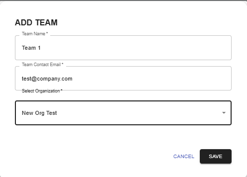 Team Management Interface